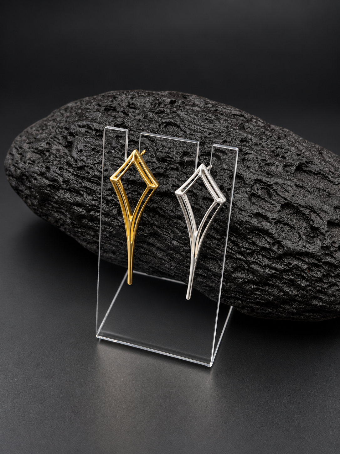 Pend.Liso.Rombo.Bicolor Pendientes Lisos Instinto