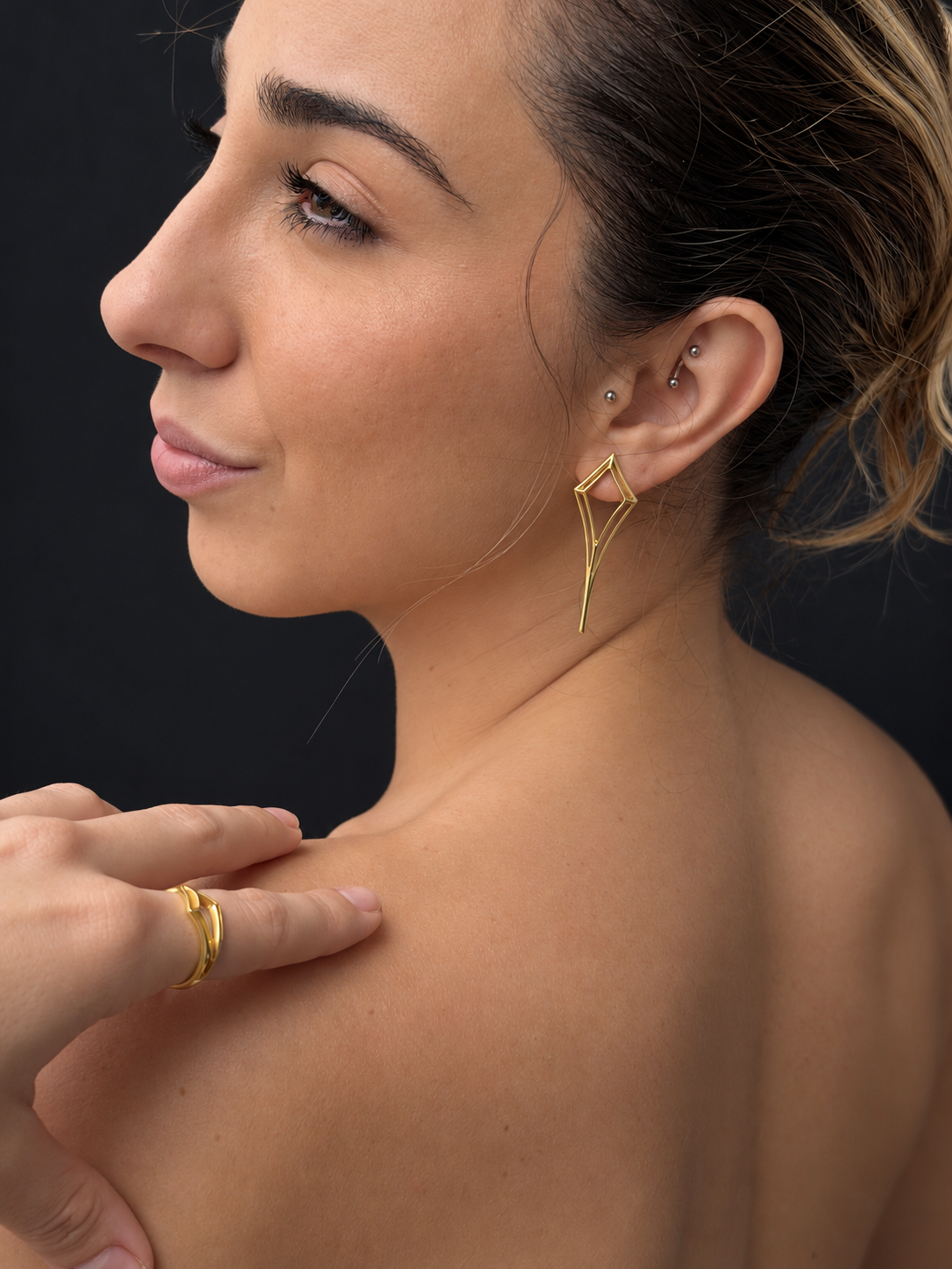 PendiOROrombo Pendientes Lisos Instinto