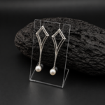 pend.perla.rombo.plata Pendientes Instinto Perla